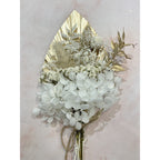 Gold & White Dried Flower Cake Bouquet