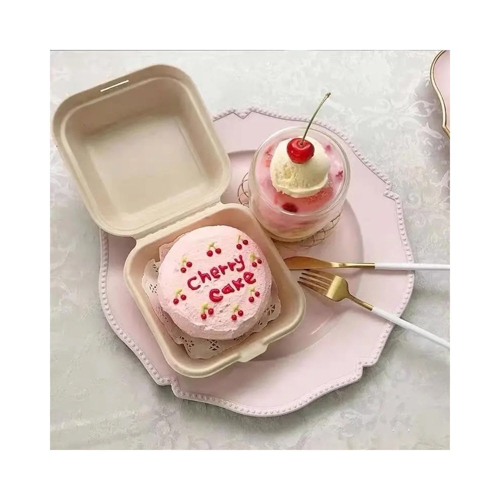 Degradable Bento Cake Box 15x15x8cm
