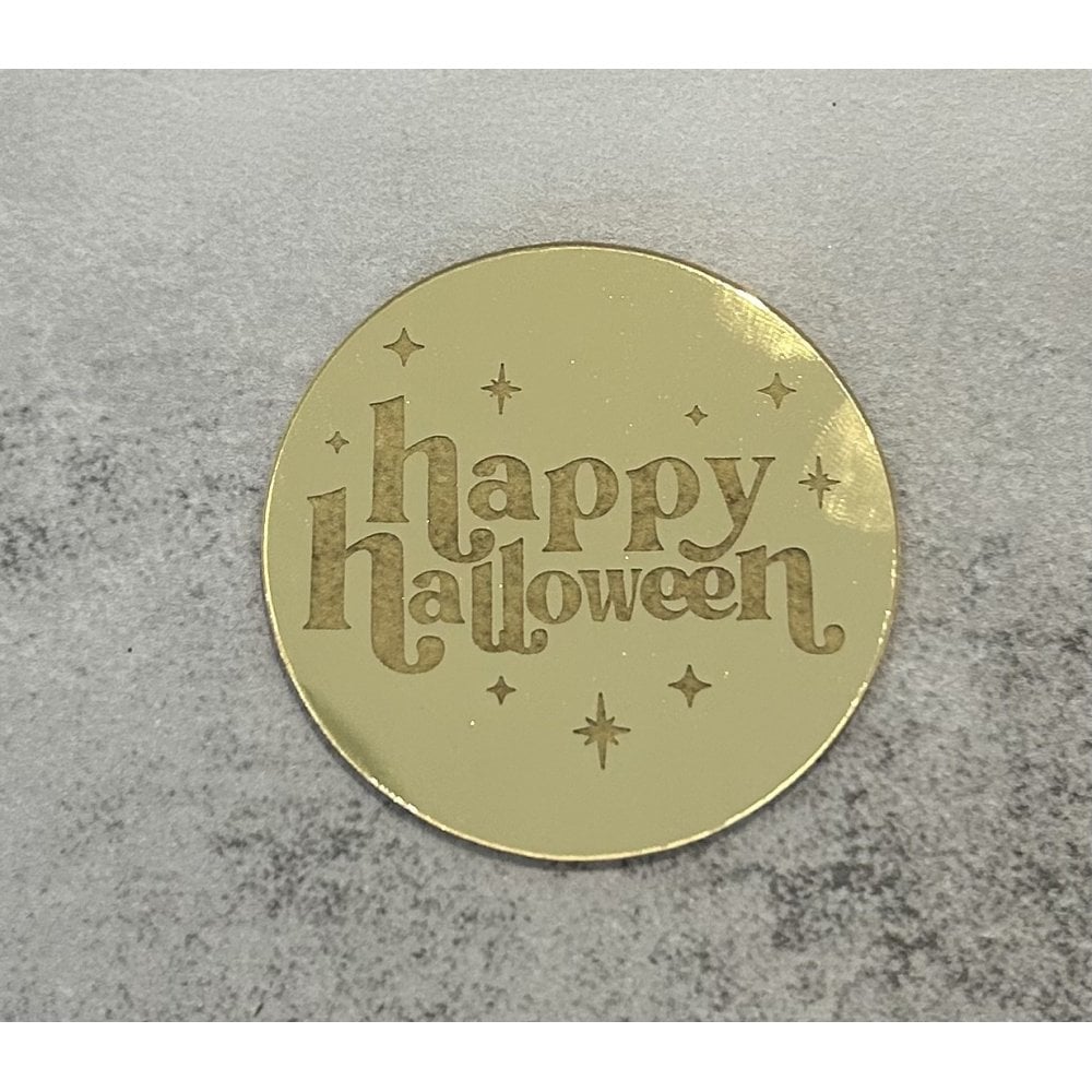 Happy Halloween Cupcake Disk Topper 5cm