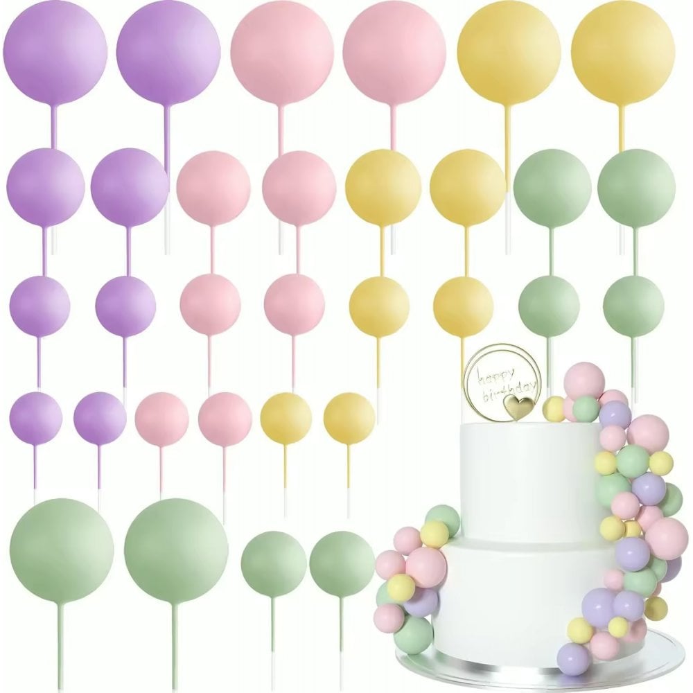32pc Pastel Themed Mixed Polystyrene balls