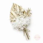 Gold & White Dried Flower Cake Bouquet