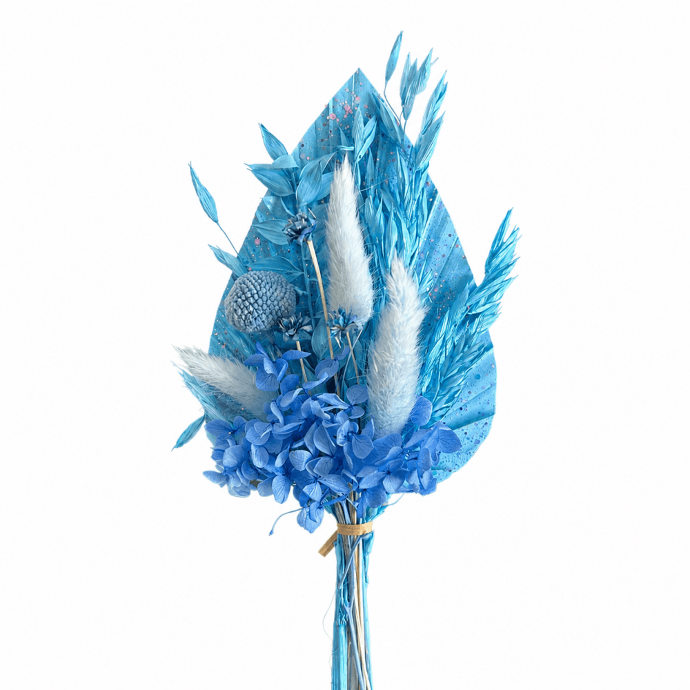 Blue Dried Flower Cake Bouquet