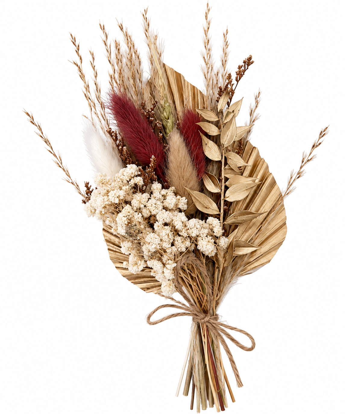 Gold & Neutral Dried Flower Cake Bouquet