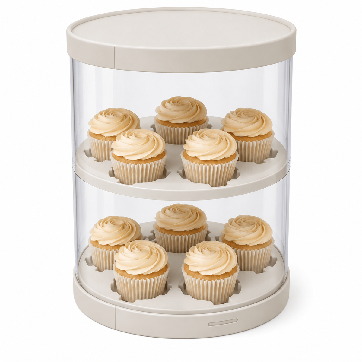 5 hole Cupcake Boxes and Inserts - transparent middle x 5